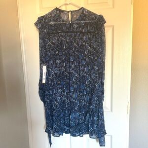 Aqua Navy Floral Women's dress